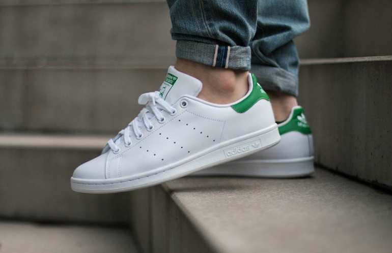 white adidas stans smith trainers for men