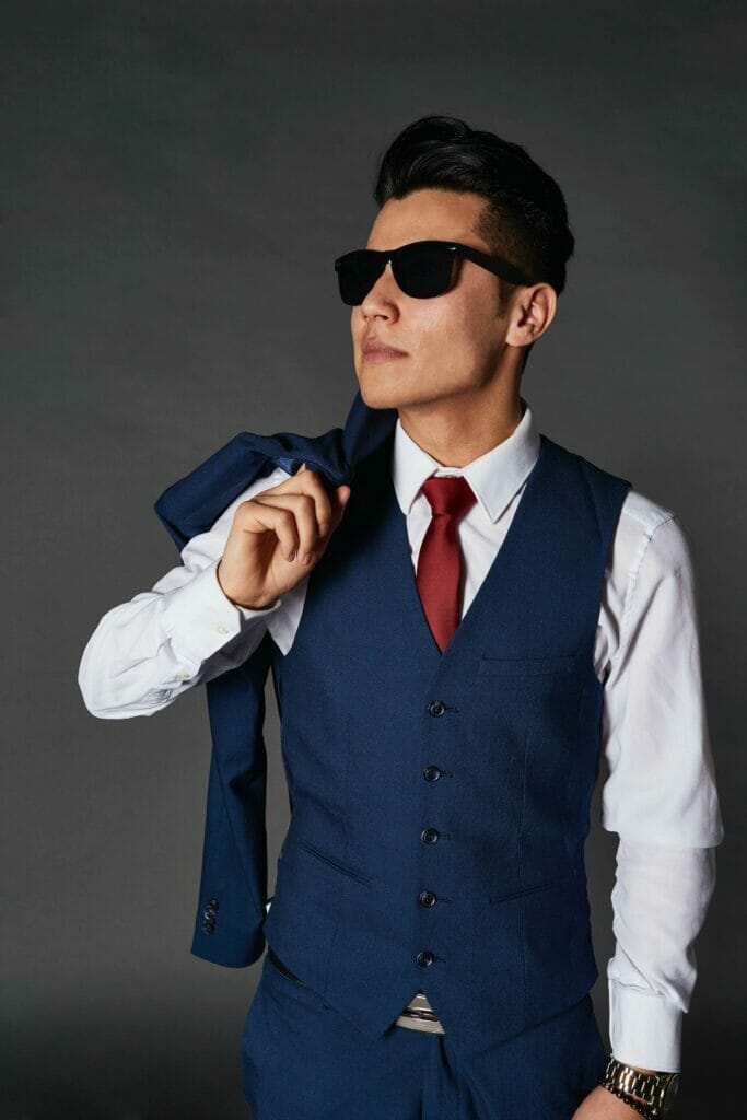 Navy Suit Grey Waistcoat For Formal Occasions