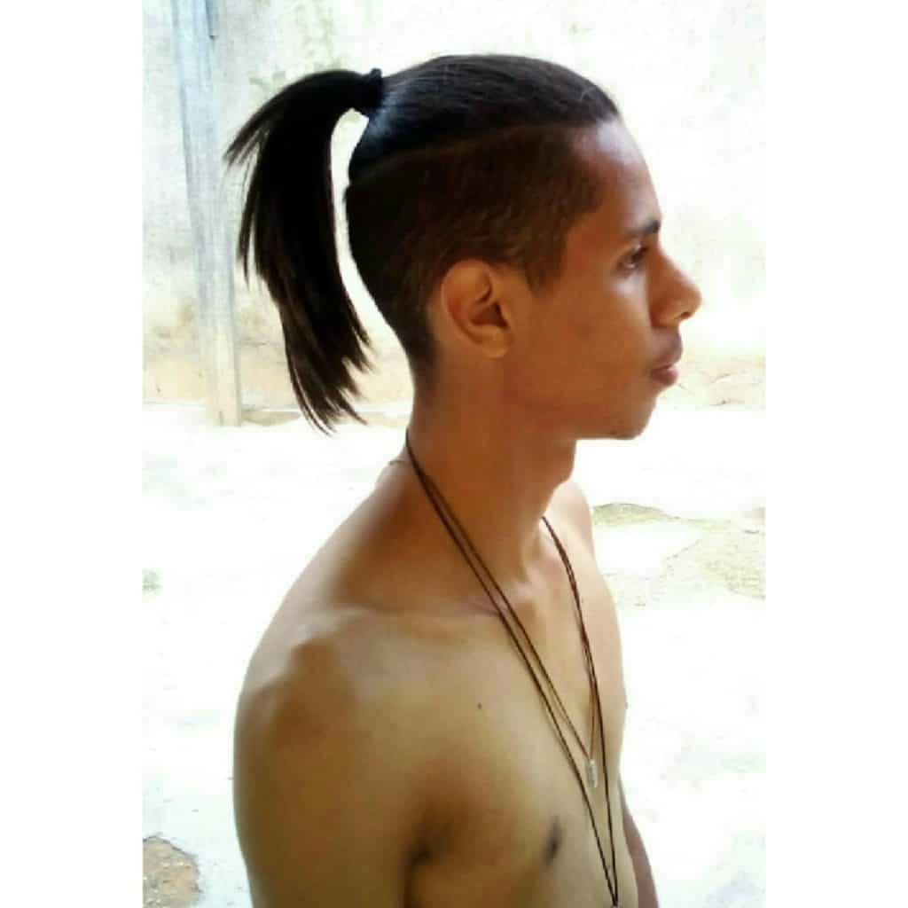 man ponytail