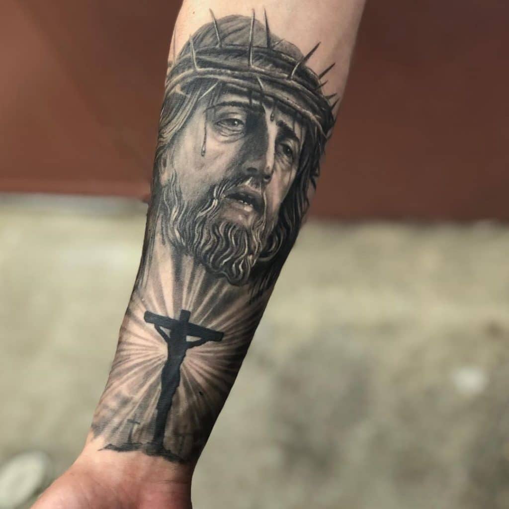 christian tattoos sleeve