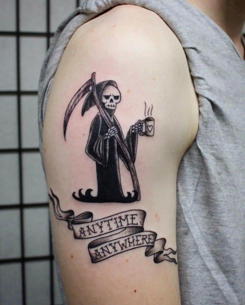 Cartoon Grim Reaper Tattoo
