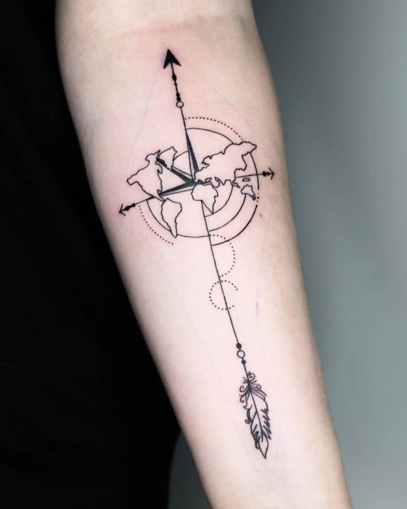 world map tattoo