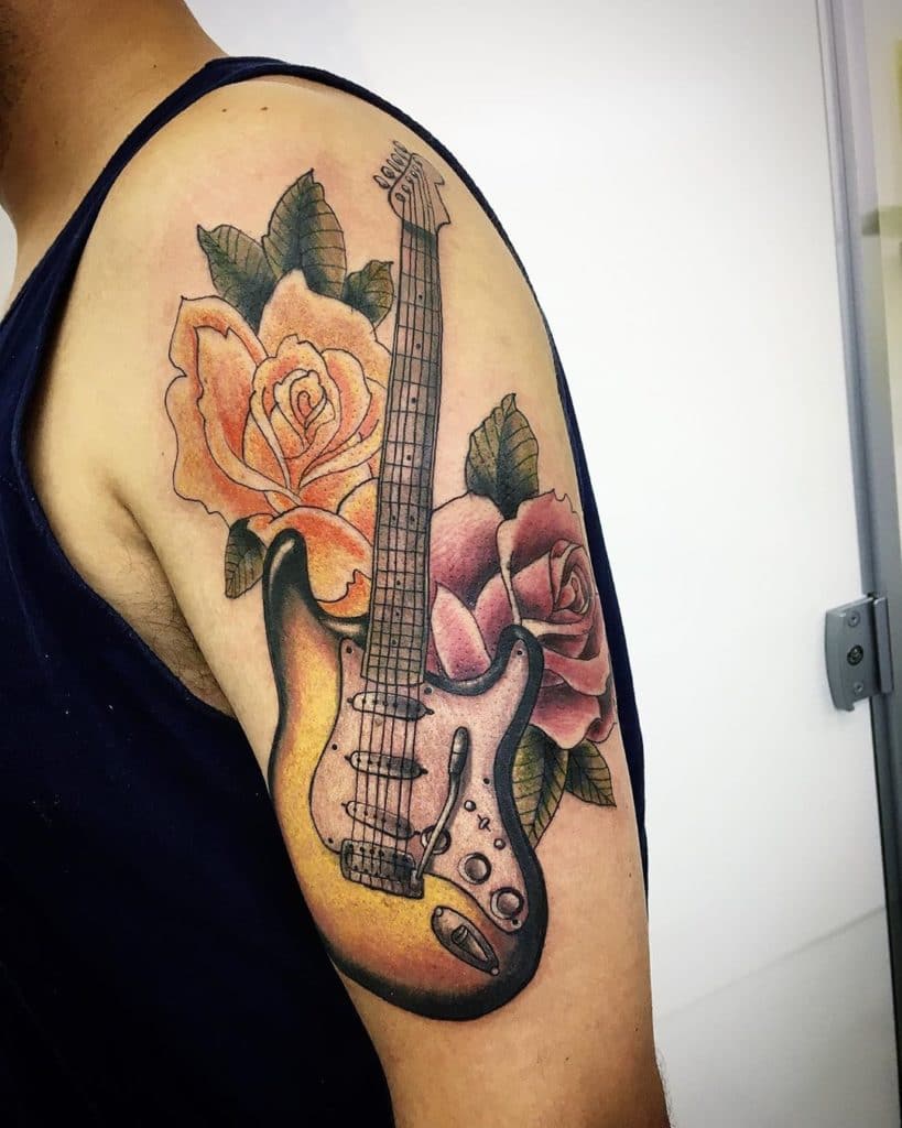 101 Awesome Guitar Tattoo Ideas You Need To See! - Outsons