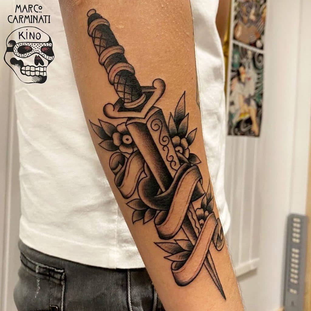 Details more than 67 dagger tattoo on forearm super hot - thtantai2