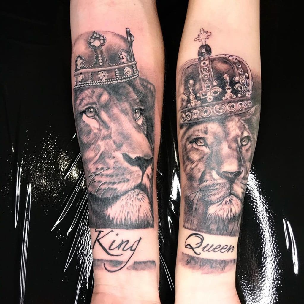 Lion King And Queen Tattoo