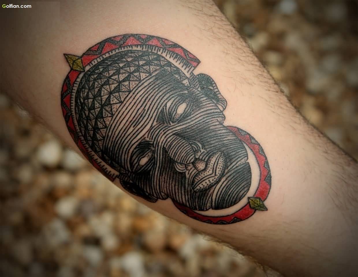 Realistic African themed half sleeve tattoo