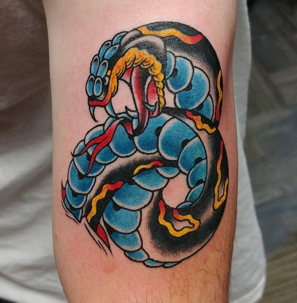 Blue snake tattoo Outsons