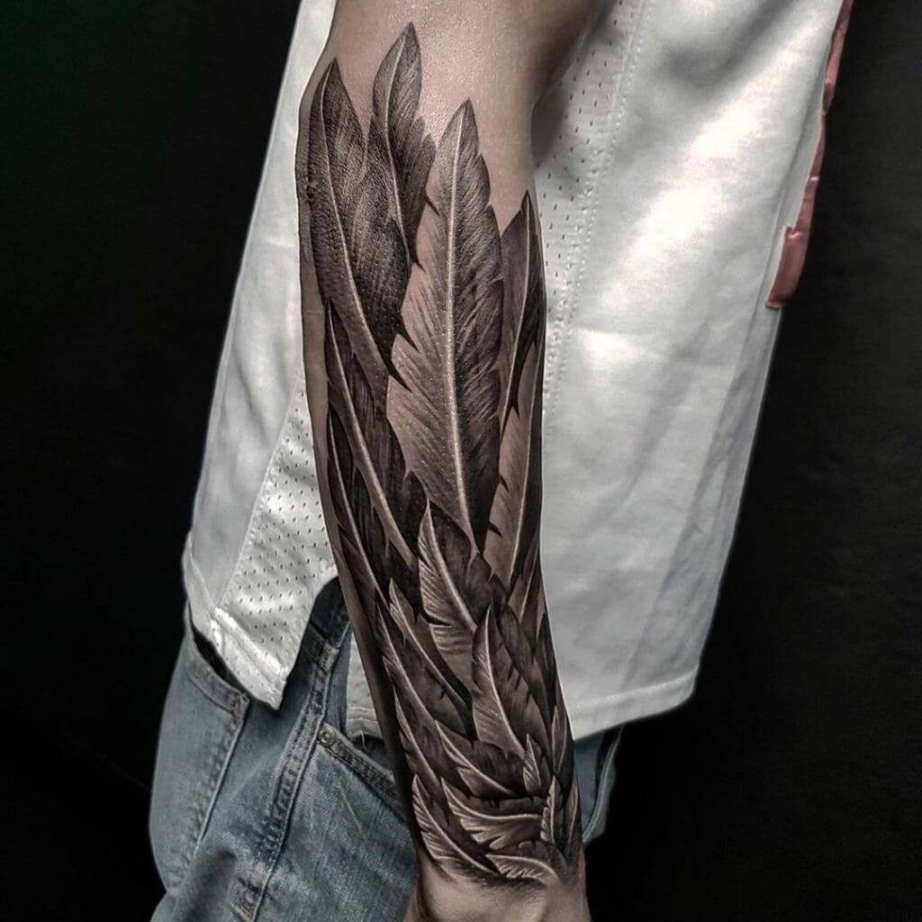 Feather tattoo men