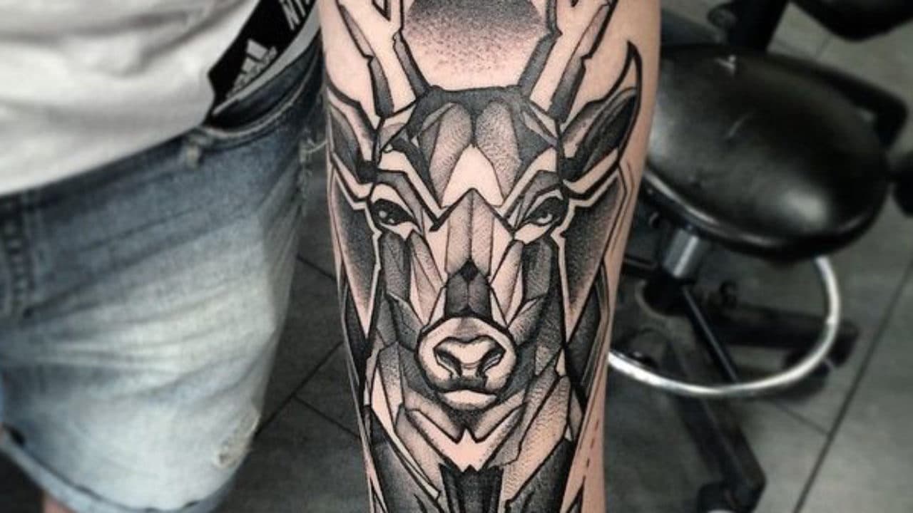 geometric animal tattoo