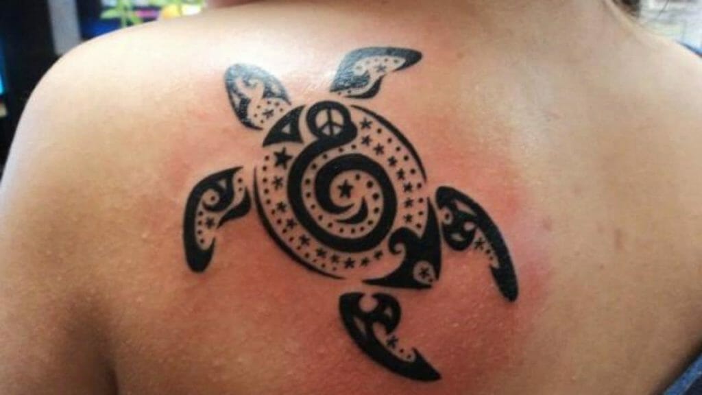 Geometric Tattoo Turtle Design