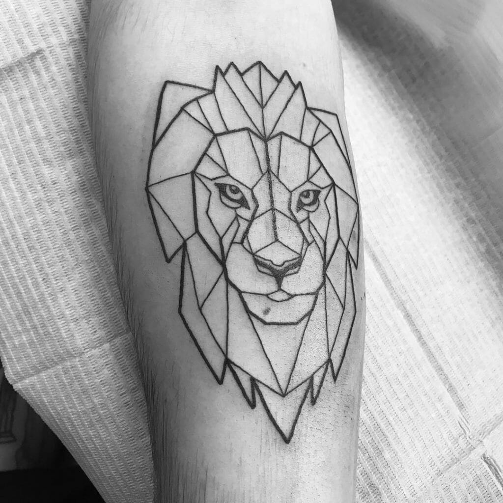 Geometric lion tattoo Outsons