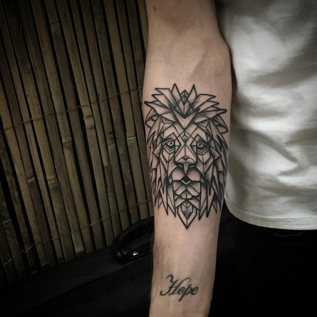Geometric lion tattoo12 Outsons
