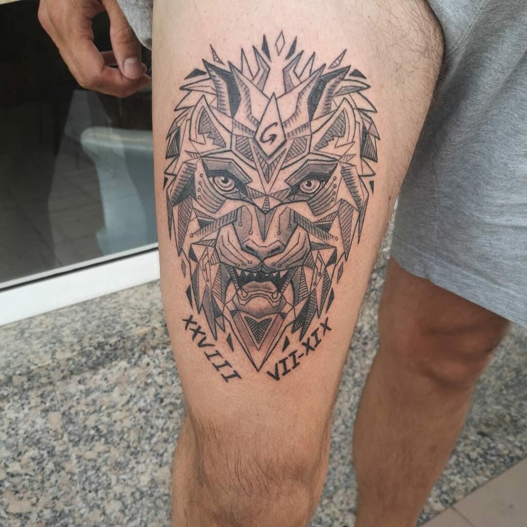 Geometric lion tattoo2 Outsons