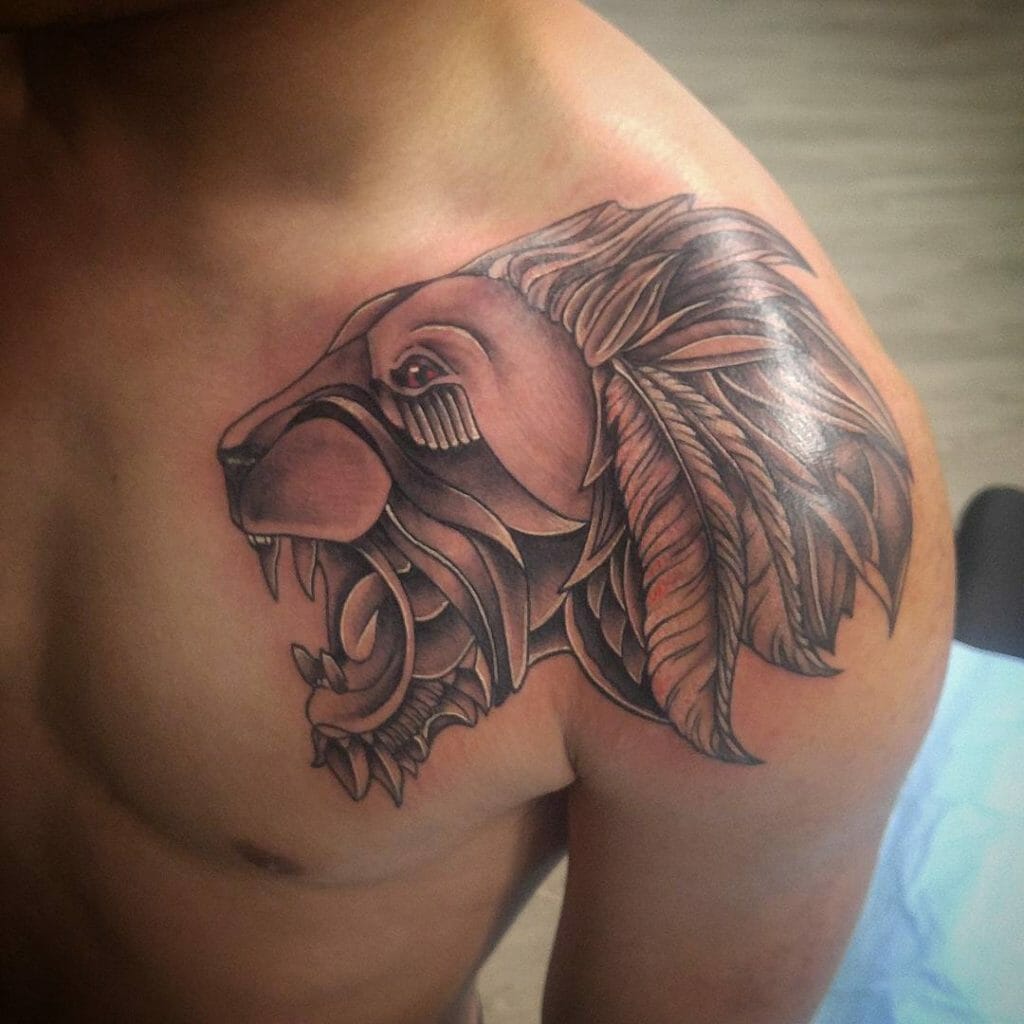 Geometric lion tattoos1 Outsons