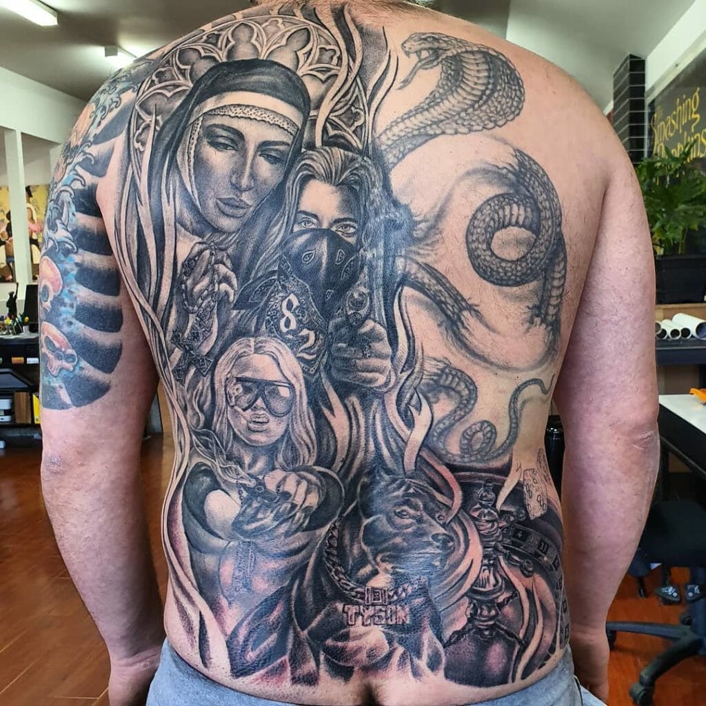 Giant back tattoo