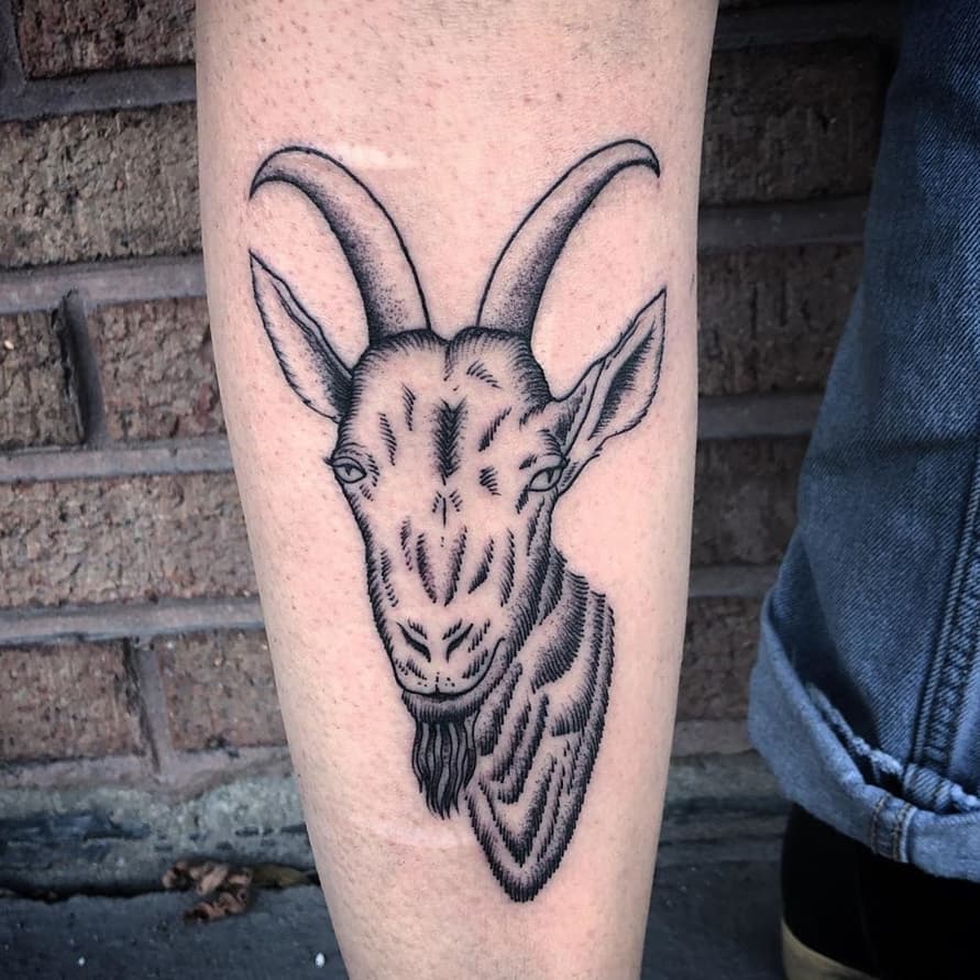 Left goat skull tattoo meaning