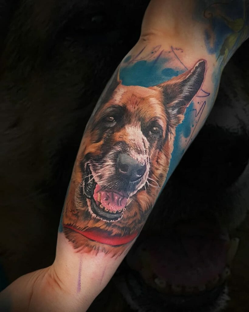 Portrait tattoo dog Outsons
