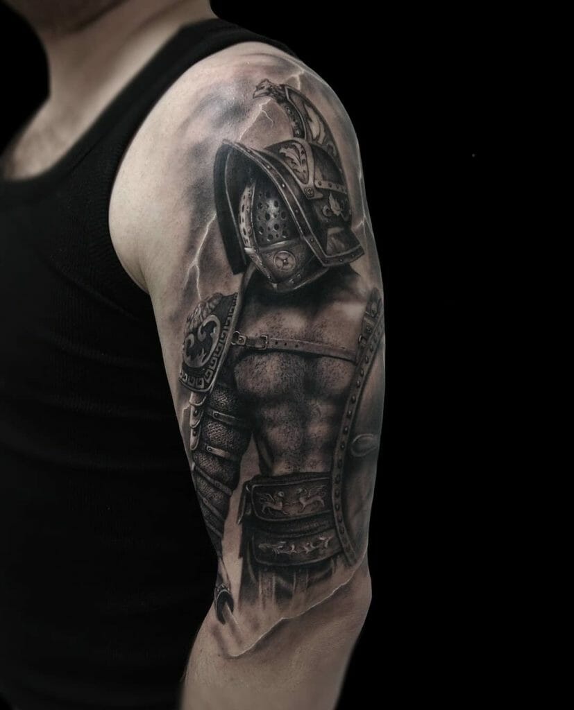 Roman warrior tattoo