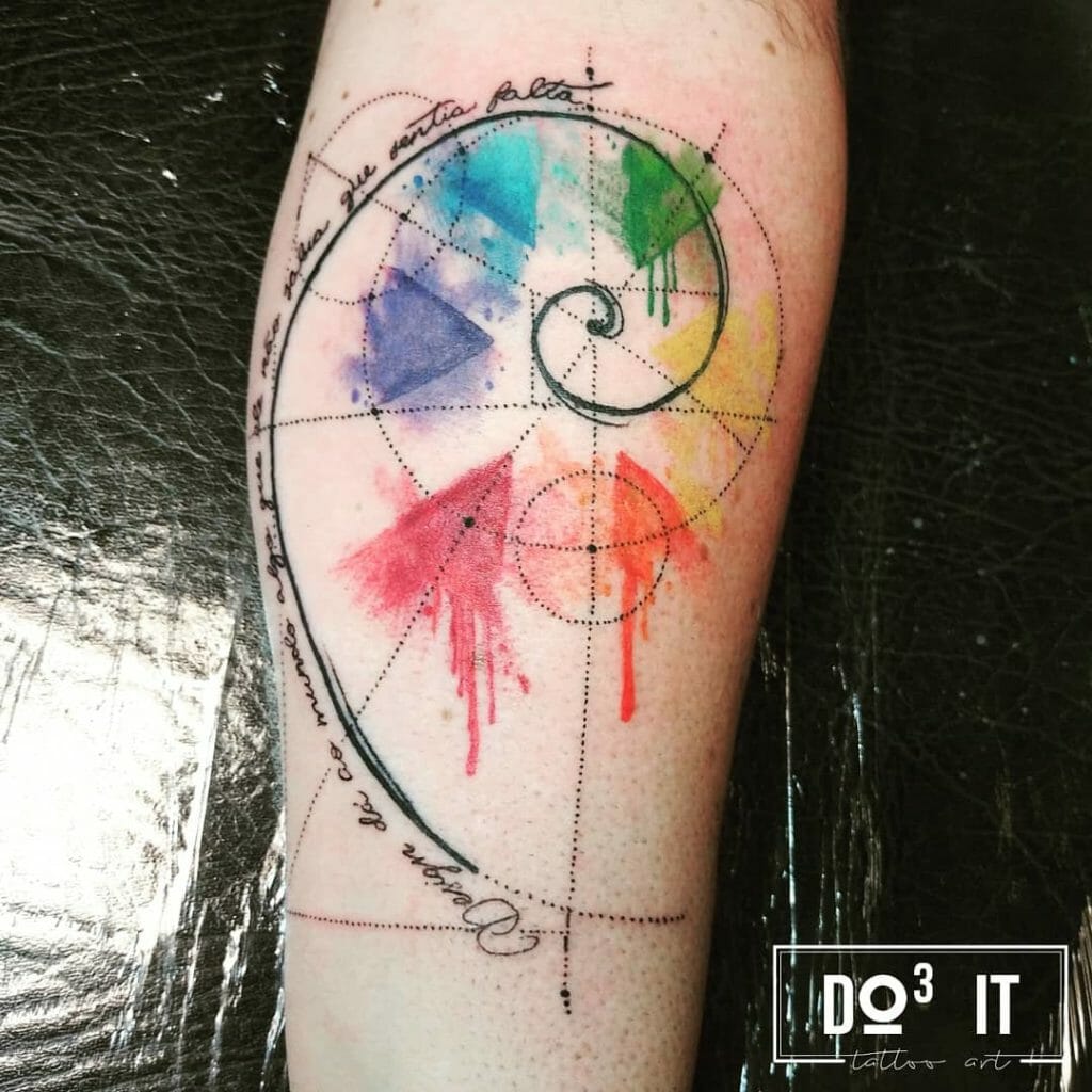 Sacred geometry Fibonacci tattoo designs