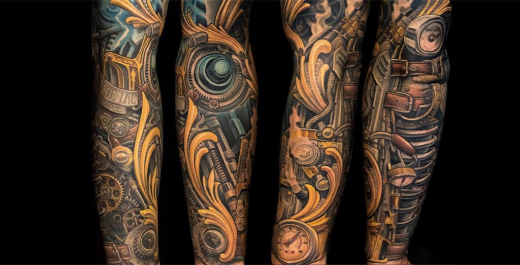 Steampunk tattoo sleeve