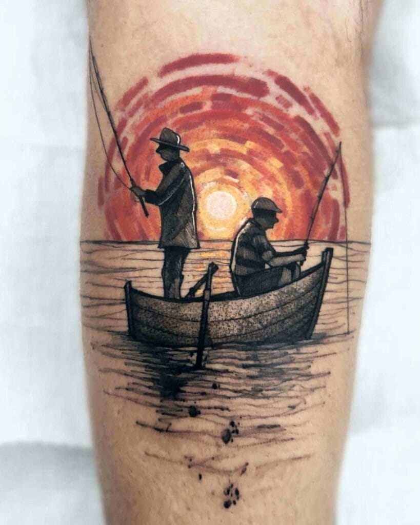Tattoo for men who love fishing