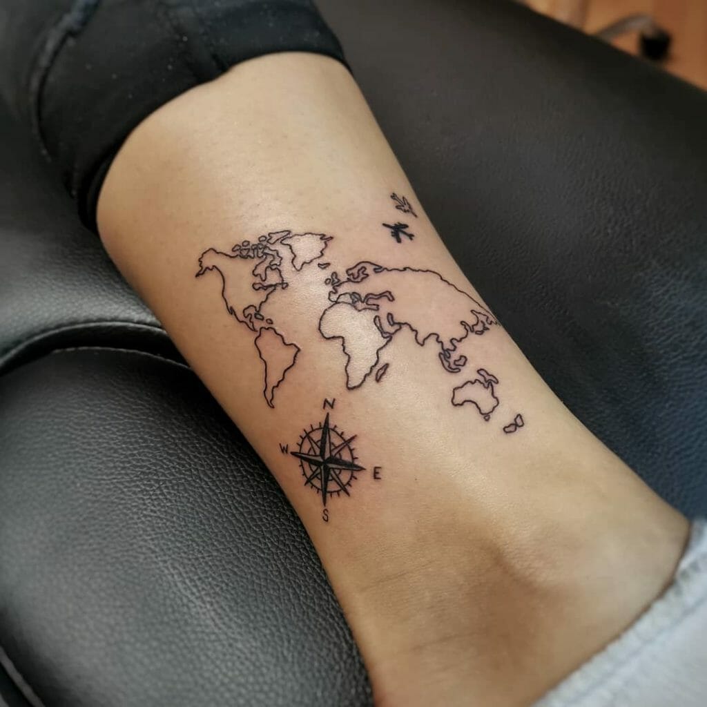 Amazing World Map Tattoo
