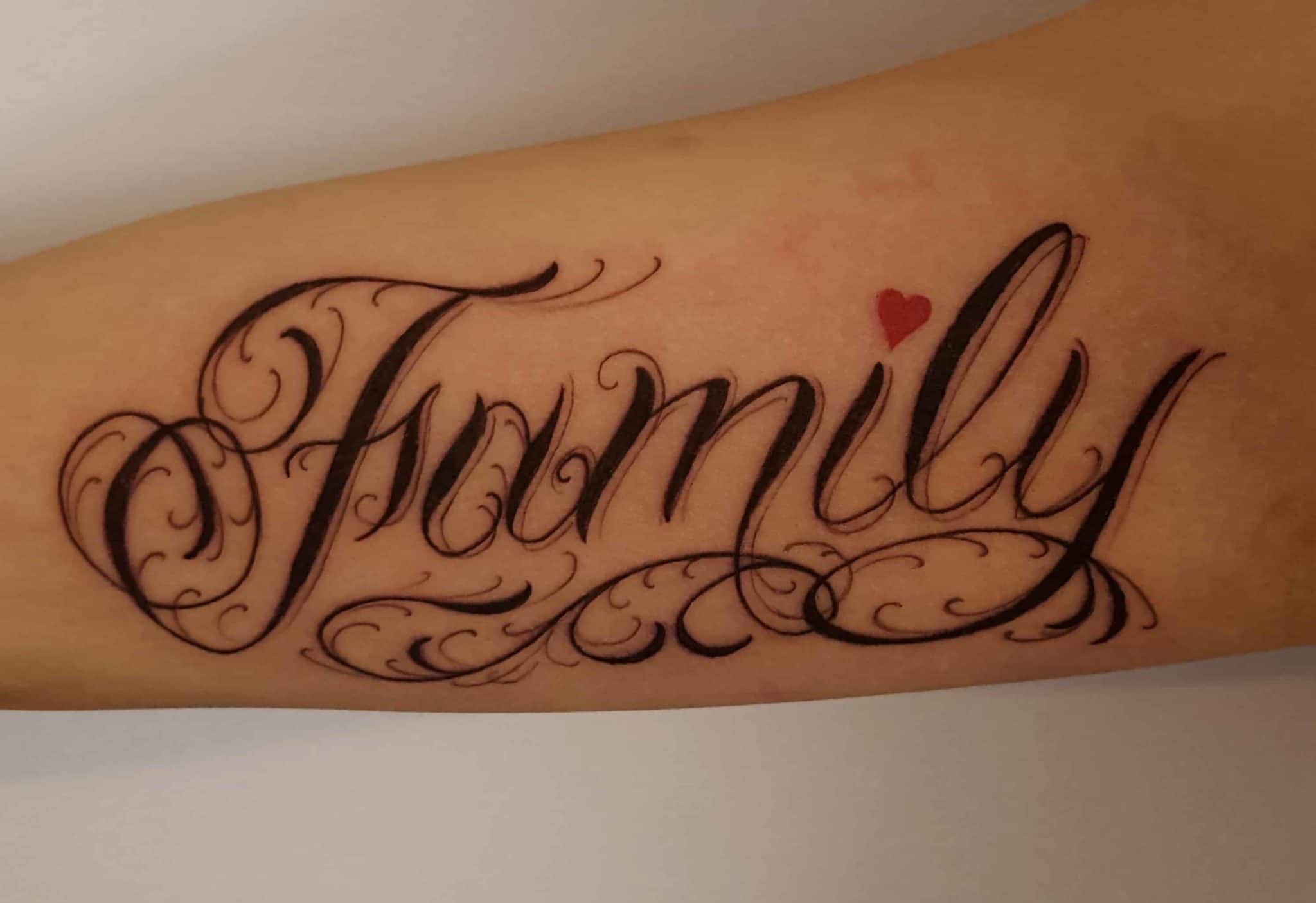 Small Family Lettering Tattoo - wide 9