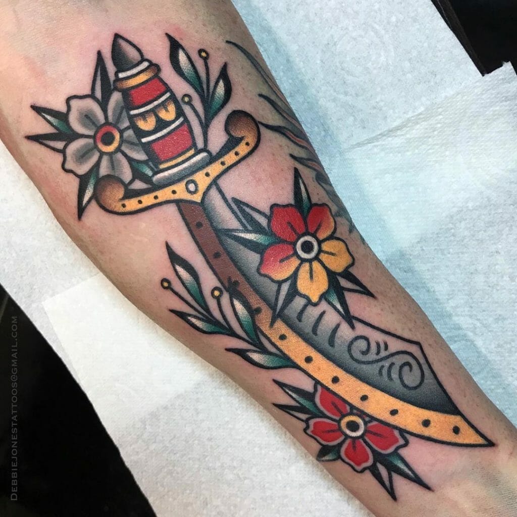 Traditional dagger tattoo ideas