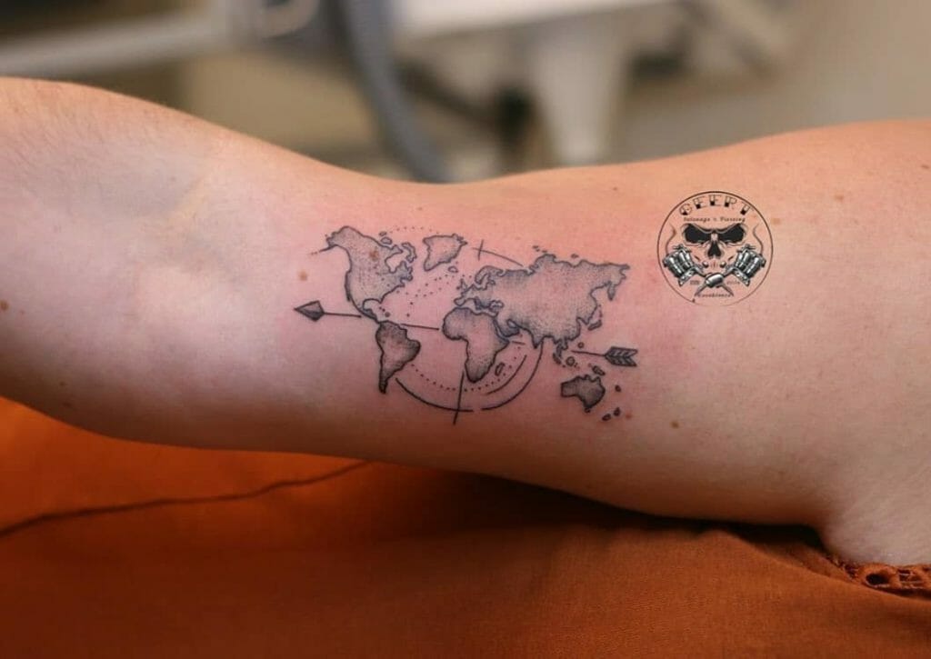 Amazing World Map Tattoo