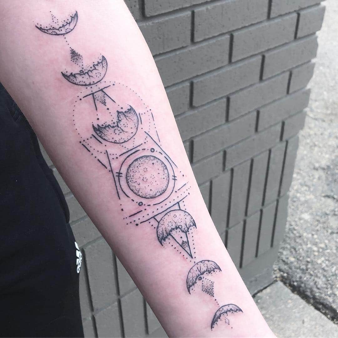 101 Amazing Phases Of The Moon Tattoo Ideas You Will Love! | Outsons