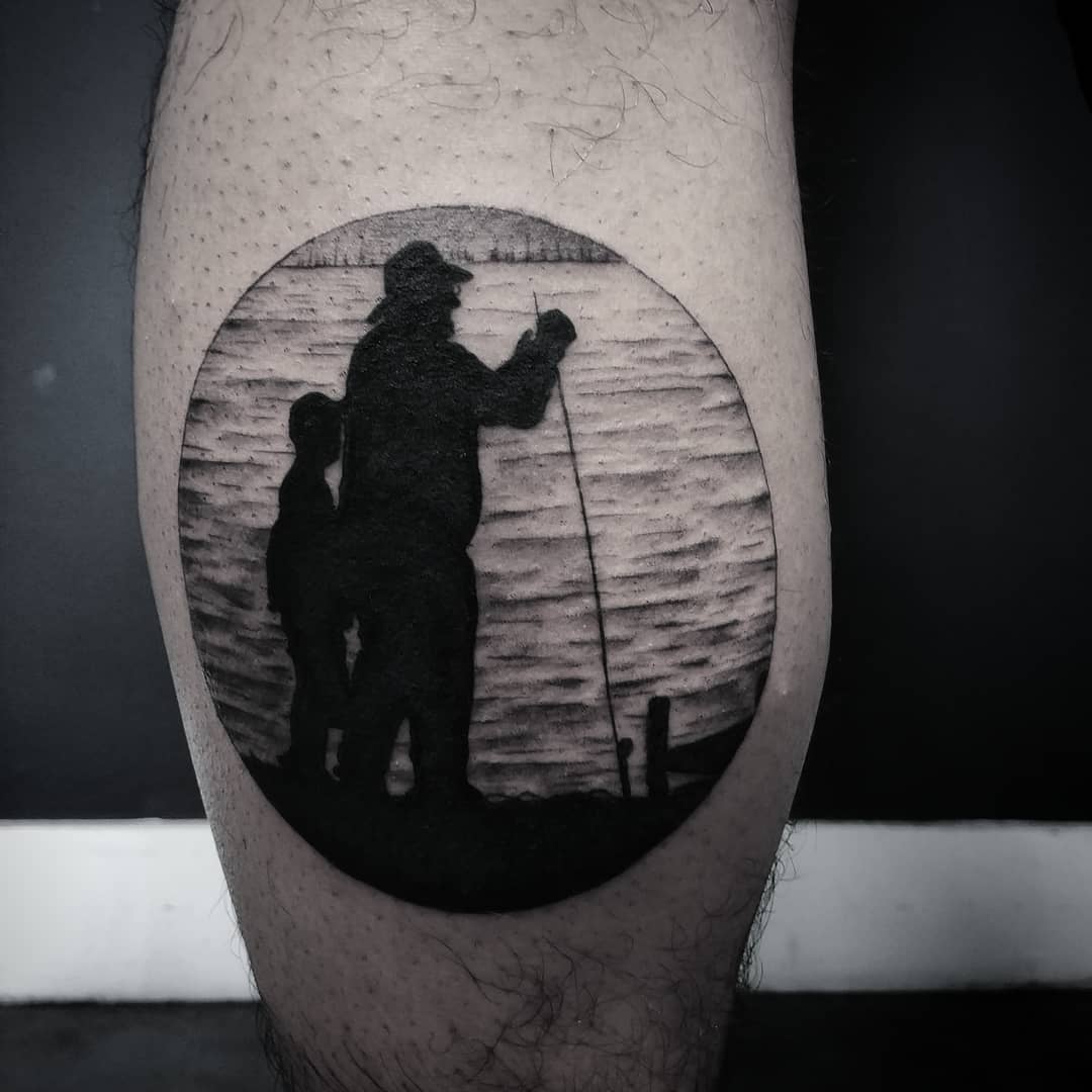 Father And Son Fishing Tattoo