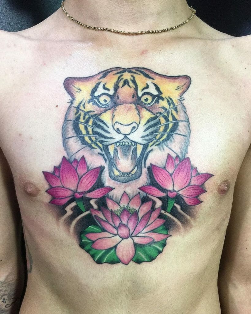 Traditional Lotus Flower Tattoo
