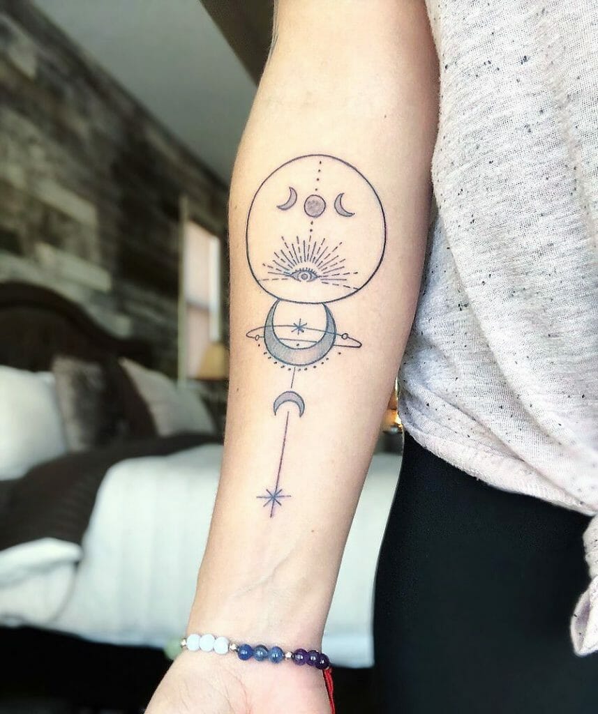 Black Wrist moon tattoo design