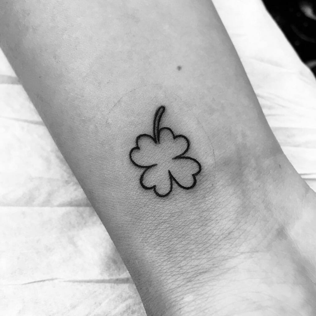 Celtic four leaf clover tattoo black