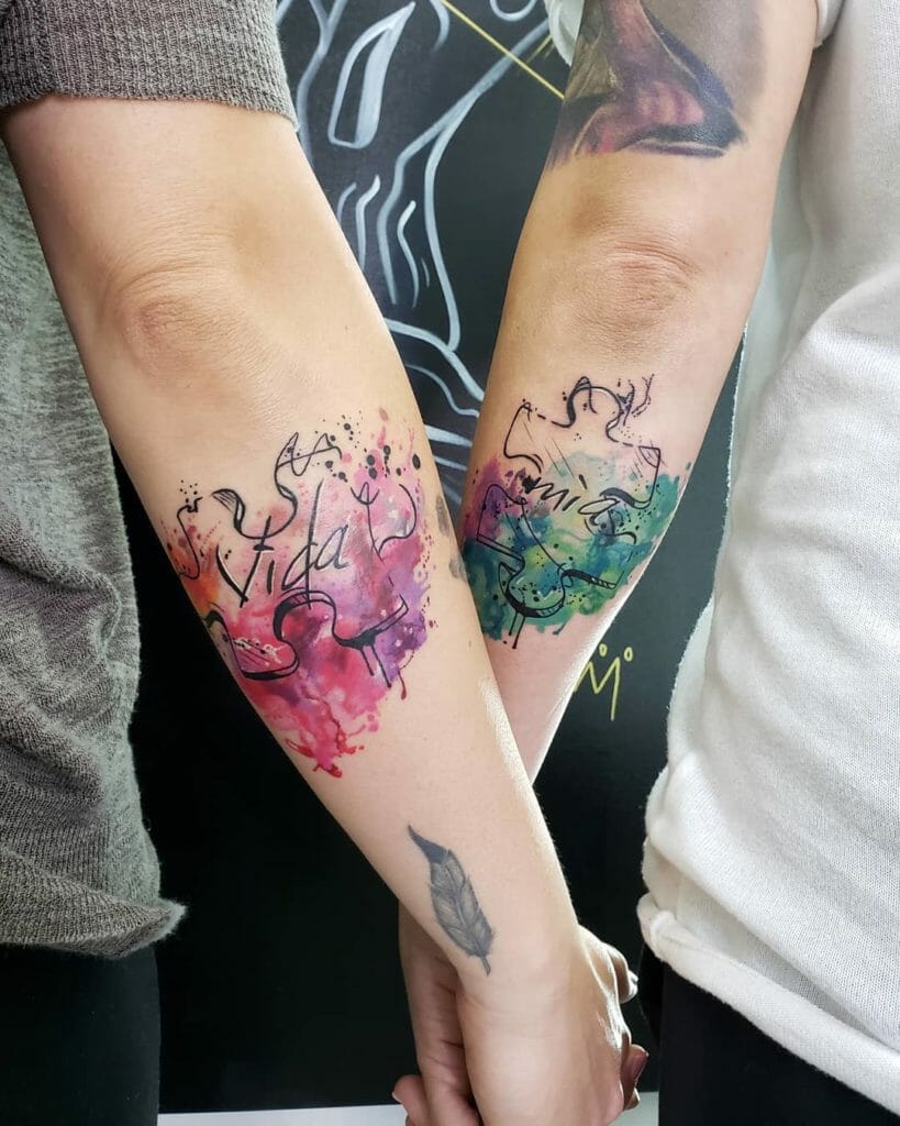 Couple puzzle tattoos