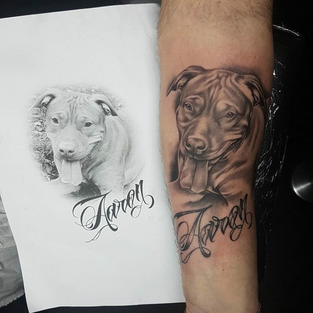 Dog inked portrait tattoos