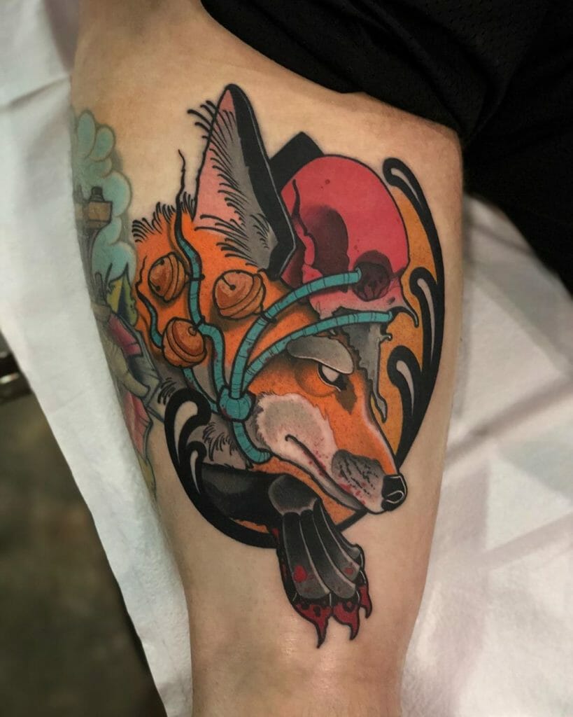 Fox Japanese style tattoo