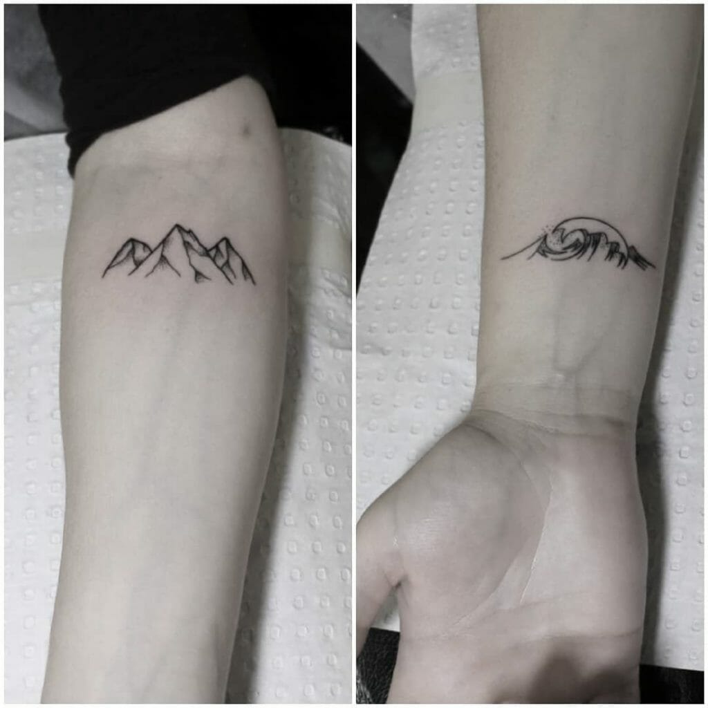 Mountain scenery tattoos minimalist