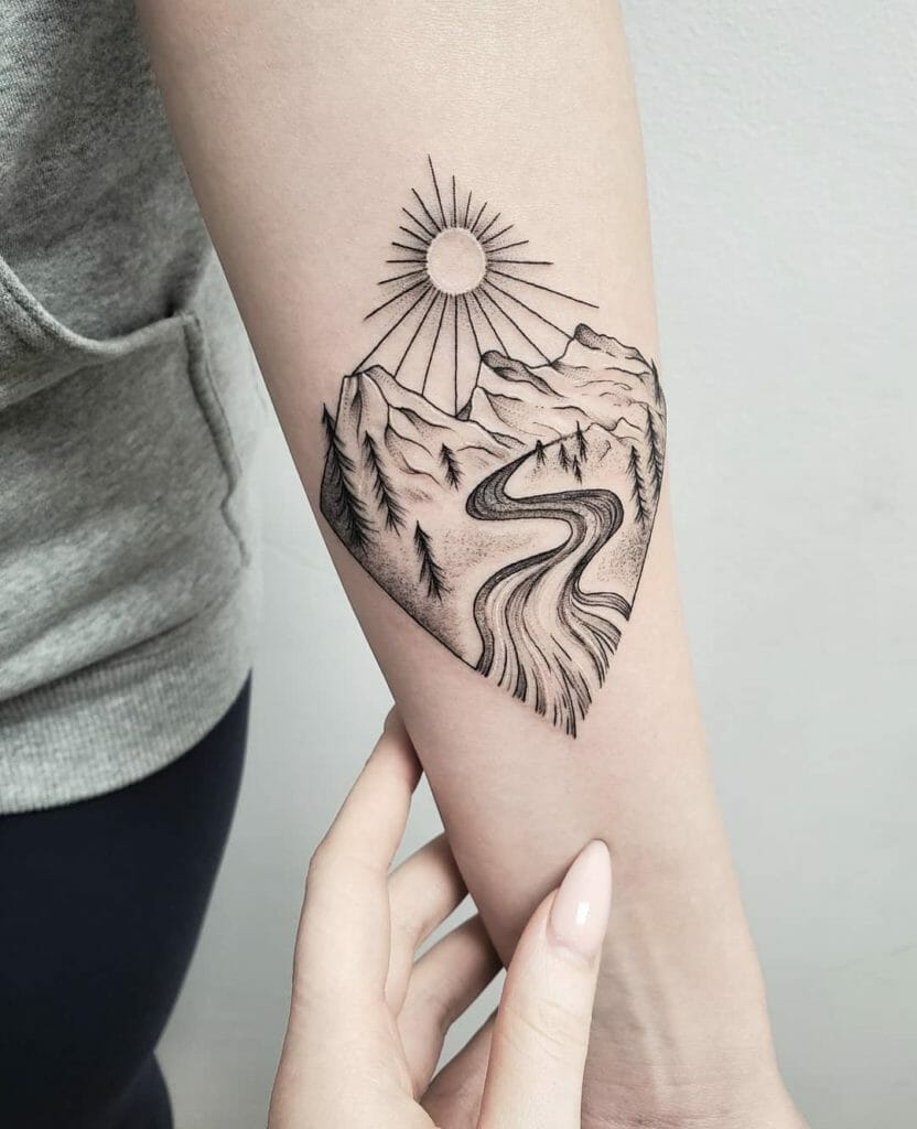 Mountain tattoo minimalist
