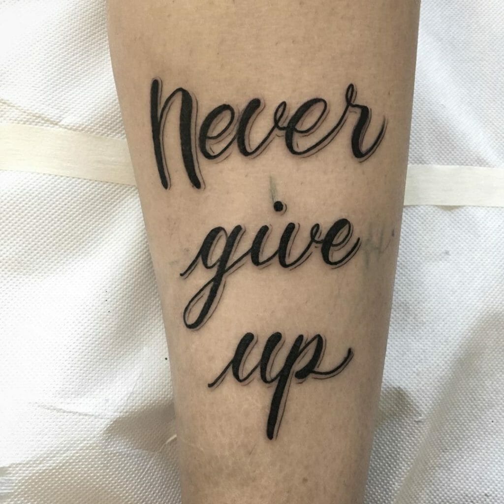 Never give up tattoo11