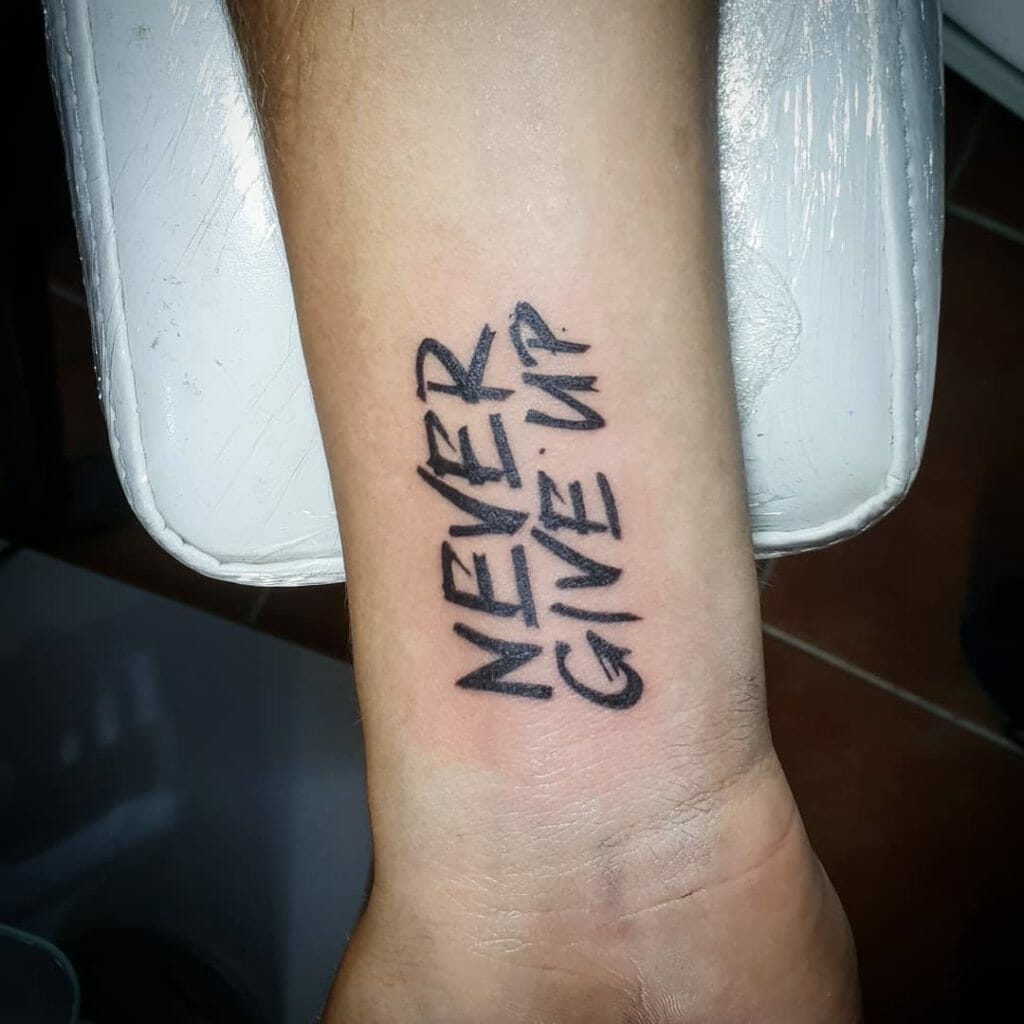 Never give up tattoo2