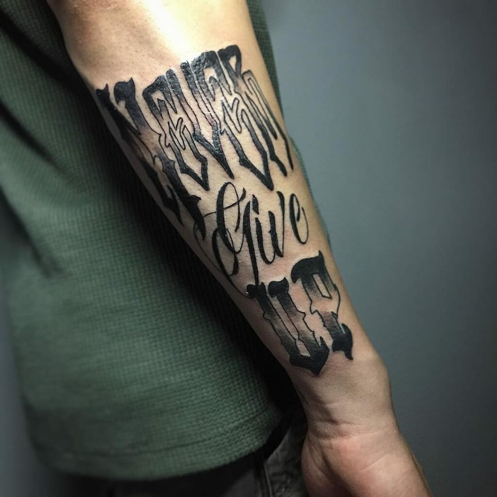 Never give up tattoo31