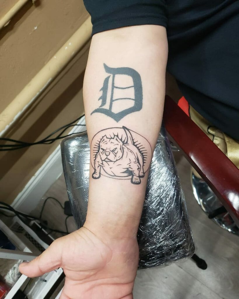 Pit bulls dog tattoo