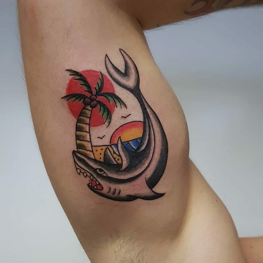 Power animal shark tattoo