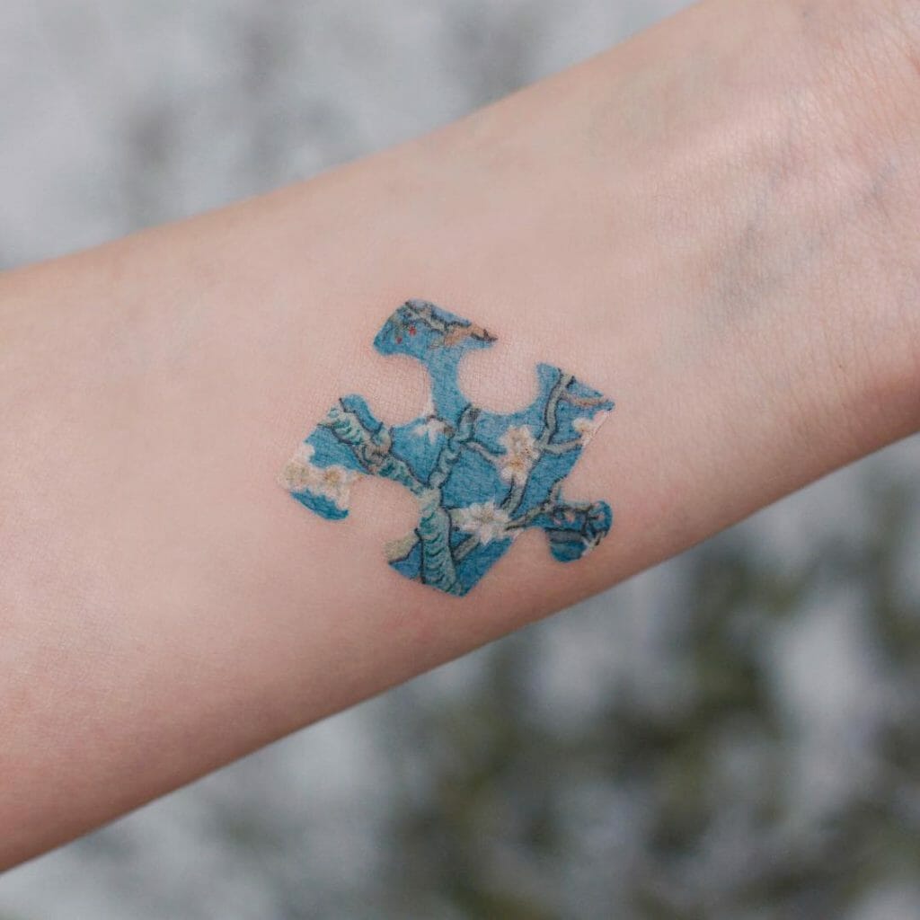 Puzzle autism tattoos for son