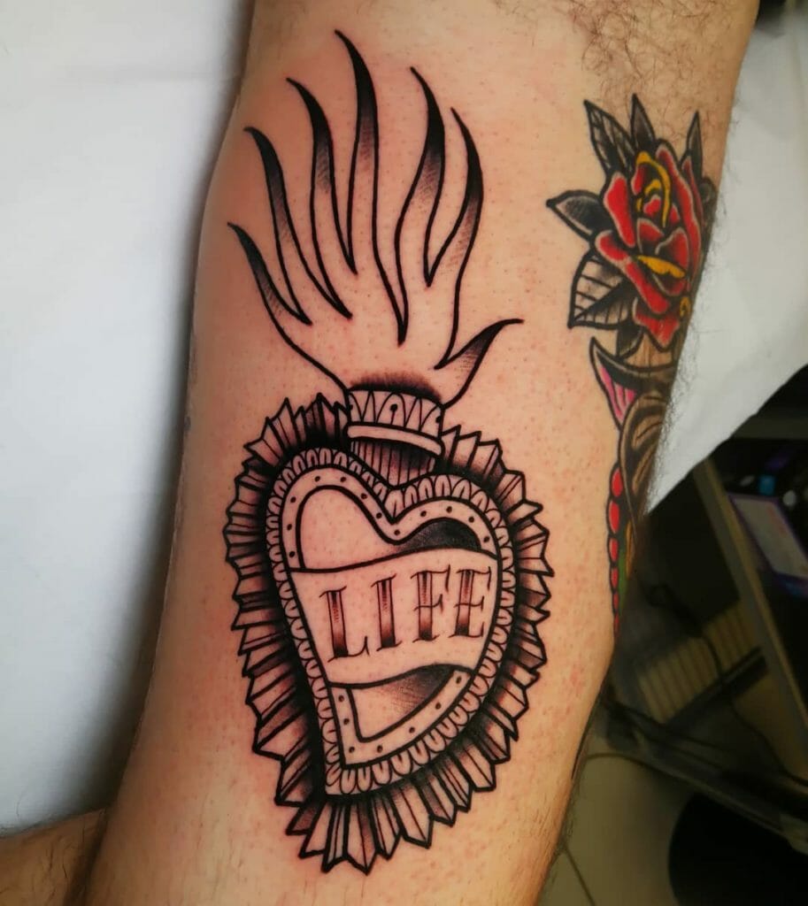 Sacred heart tattoos