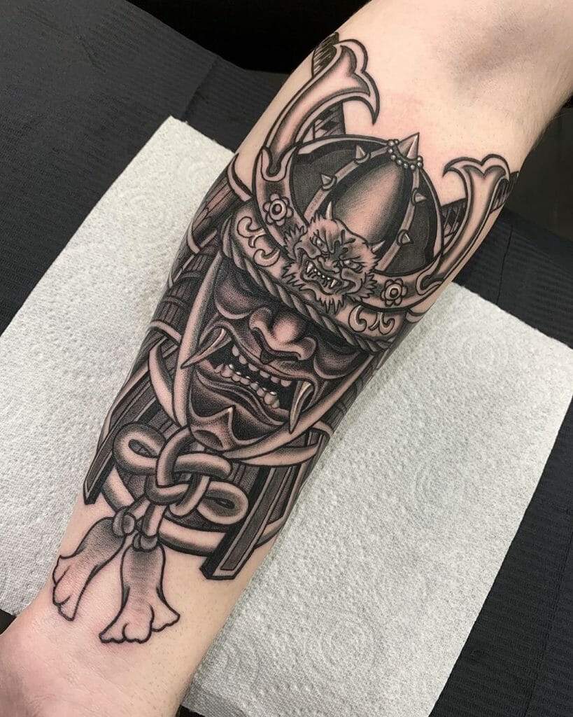 Samurai mask tattoo1