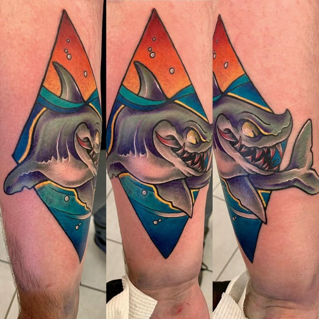 Shark jaw tattoo