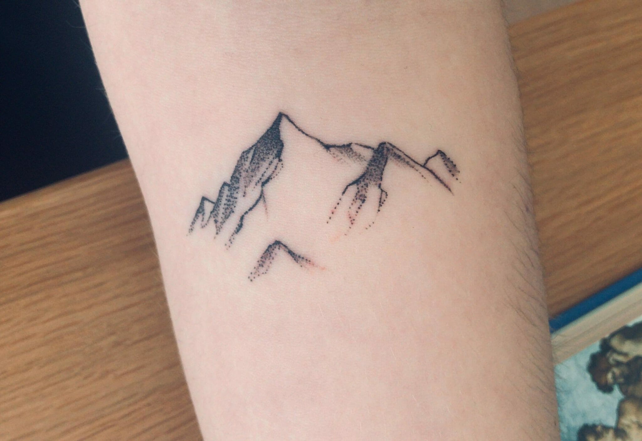Minimalist Mountain Range Tattoo - wide 3