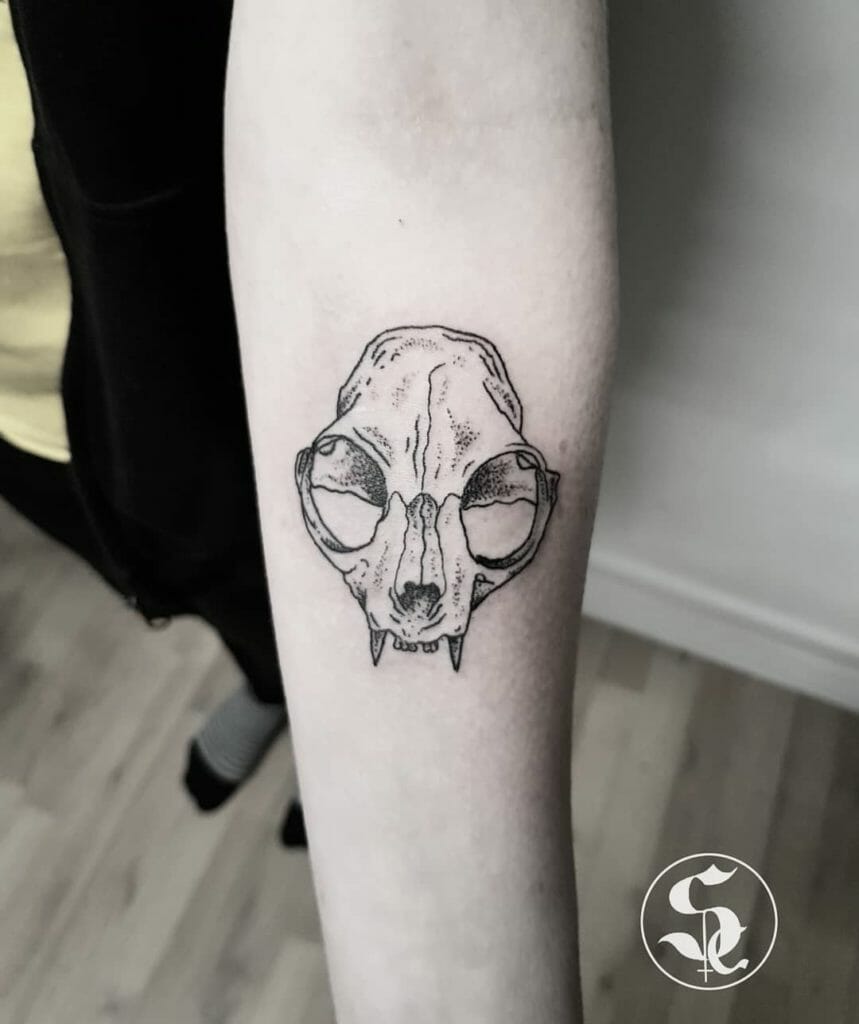Zombie man small skulls tattoos